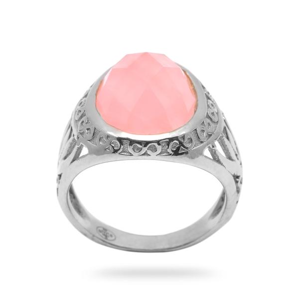 Bague quartz rose argent